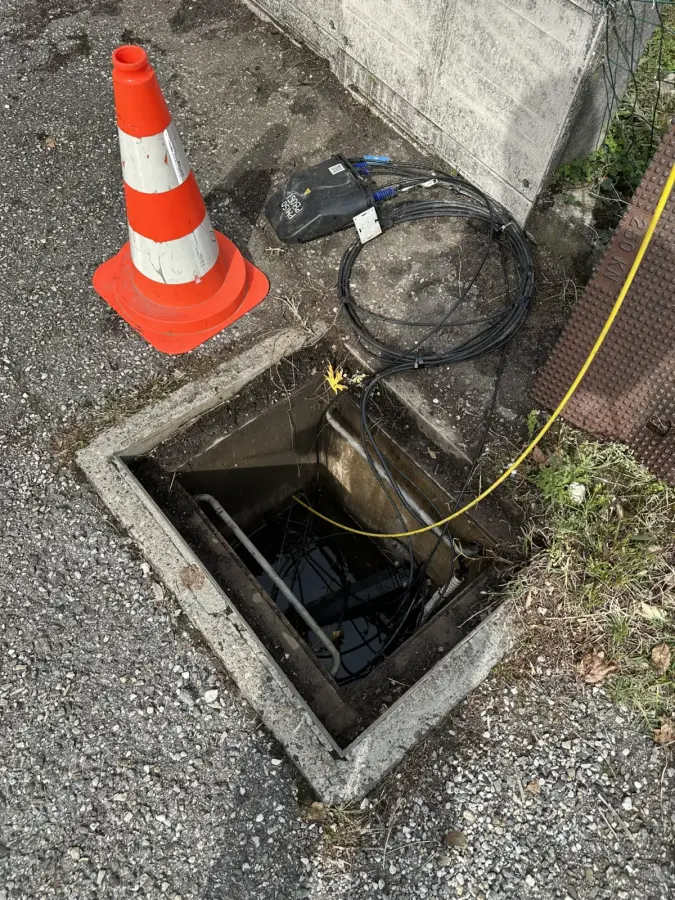 Chambre de tirage ouverte lors d'un raccordement fibre par ITD